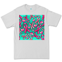Dove Grey Cancer Ribbon with Heart Premium Tee - texasbilliewilder