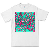 White Cancer Ribbon with Heart Premium Tee - texasbilliewilder