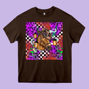 Halloween Horse Heavy Core Tee Designed By Barkaloodesign