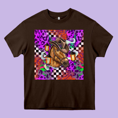 Halloween Horse Heavy Core Tee Designed By Barkaloodesign