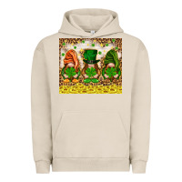 Pigment French Oak St. Patrick's Day gnomies with leopard tumbler Urban Hoodie - HowdyJamesFarm
