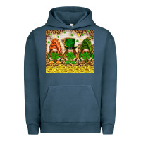 Pigment Midnight Navy St. Patrick's Day gnomies with leopard tumbler Urban Hoodie - HowdyJamesFarm
