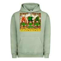 Pigment Oil Green St. Patrick's Day gnomies with leopard tumbler Urban Hoodie - HowdyJamesFarm
