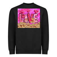 Black love gnome with bear Heavyweight Sweatshirt - NancyCooperArtShop
