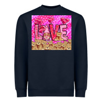 Navy love gnome with bear Heavyweight Sweatshirt - NancyCooperArtShop