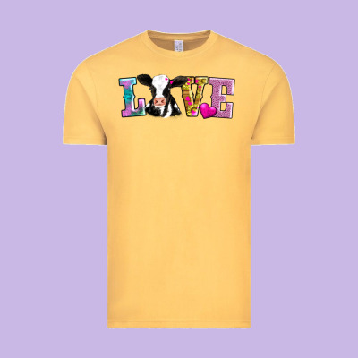 Love With Cow Vintage Tee Designed By Adodesignshop