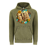 Vintage Olive cross with bible and sunflowers Vintage Hoodie - AdoDesignShop