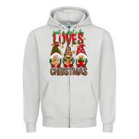 Dove Grey Just a girl who loves Christmas Zipper Hoodie - NancyCooperArtShop