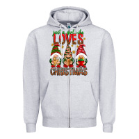 Heather Grey Just a girl who loves Christmas Zipper Hoodie - NancyCooperArtShop