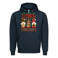 Navy Just a girl who loves Christmas Zipper Hoodie - NancyCooperArtShop