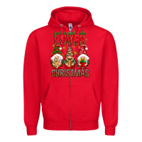 Red Just a girl who loves Christmas Zipper Hoodie - NancyCooperArtShop