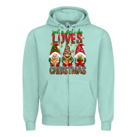 Seafoam Just a girl who loves Christmas Zipper Hoodie - NancyCooperArtShop