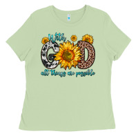Matcha with god all things are possible sunflower Ladies Tee - Zillion Design Studio