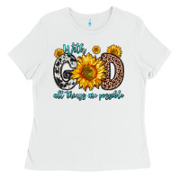 White with god all things are possible sunflower Ladies Tee - Zillion Design Studio