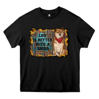 Black life is better with a shiba Heavy Core Tee - RanaPortraitStore