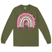 Army Green breast cancer  awareness rainbow Long Sleeve Tee - MaliasSmallBusiness