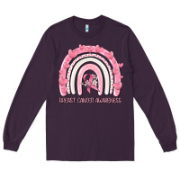 Plum breast cancer  awareness rainbow Long Sleeve Tee - MaliasSmallBusiness