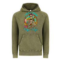 Vintage Olive i hate everyone but coffee helps western skeleton coffee sunflowers Vintage Hoodie - Artiststas
