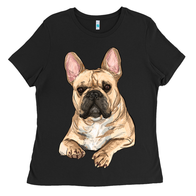 French Bulldog Sitting Ladies Tee by RanaPortraitStore | Teevron