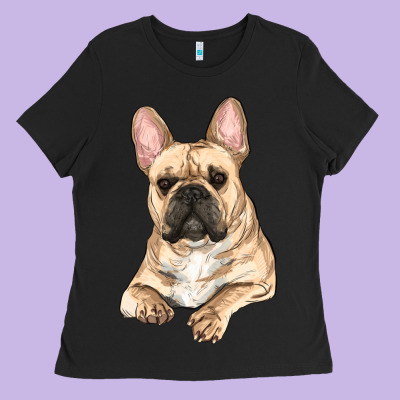 French Bulldog Sitting Ladies Tee Designed By Ranaportraitstore