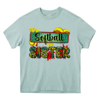 Softball Sister With Leopard Heavy Core Tee | Teevron