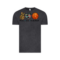 Vintage Black peace love basketball Vintage Tee - Artiststas