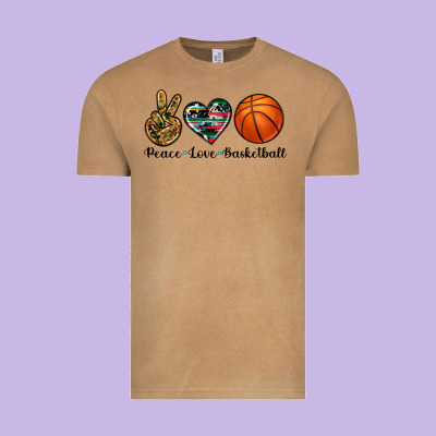 Peace Love Basketball Vintage Tee Designed By Artiststas
