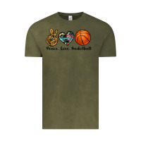 Vintage Olive peace love basketball Vintage Tee - Artiststas