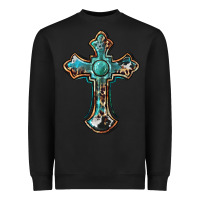 Black western cross Heavyweight Sweatshirt - BarkalooDesign