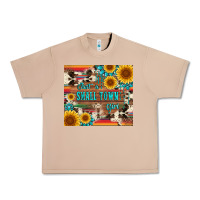 Burro just a small town girl with gemstone sunflower serape and cowhide Urban Heavy Tee - Artiststas