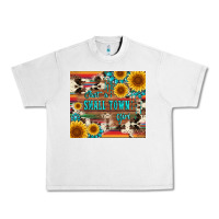 Lunar Rock just a small town girl with gemstone sunflower serape and cowhide Urban Heavy Tee - Artiststas