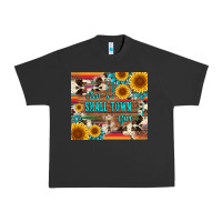 Pigment Black just a small town girl with gemstone sunflower serape and cowhide Urban Heavy Tee - Artiststas