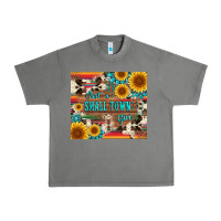 Tornado just a small town girl with gemstone sunflower serape and cowhide Urban Heavy Tee - Artiststas