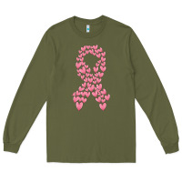 Army Green breast cancer ribbon Long Sleeve Tee - MaliasSmallBusiness