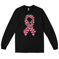 Black breast cancer ribbon Long Sleeve Tee - MaliasSmallBusiness