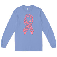 Colony Blue breast cancer ribbon Long Sleeve Tee - MaliasSmallBusiness