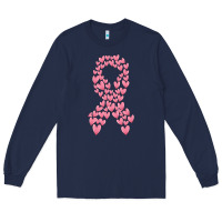 Navy breast cancer ribbon Long Sleeve Tee - MaliasSmallBusiness