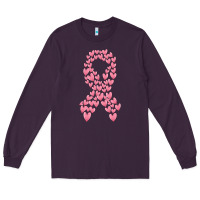Plum breast cancer ribbon Long Sleeve Tee - MaliasSmallBusiness