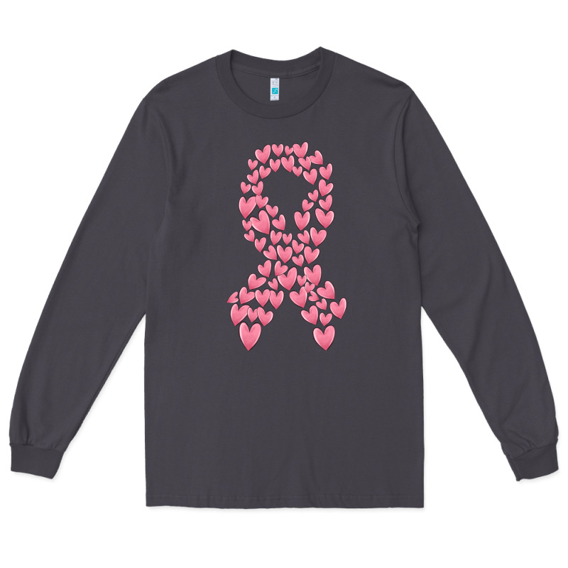 Breast Cancer Ribbon Long Sleeve Tee by MaliasSmallBusiness | Teevron