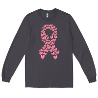 Smoke breast cancer ribbon Long Sleeve Tee - MaliasSmallBusiness