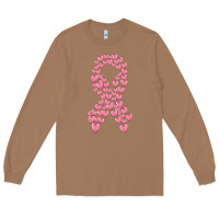 Toasted Coconut breast cancer ribbon Long Sleeve Tee - MaliasSmallBusiness