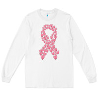 White breast cancer ribbon Long Sleeve Tee - MaliasSmallBusiness