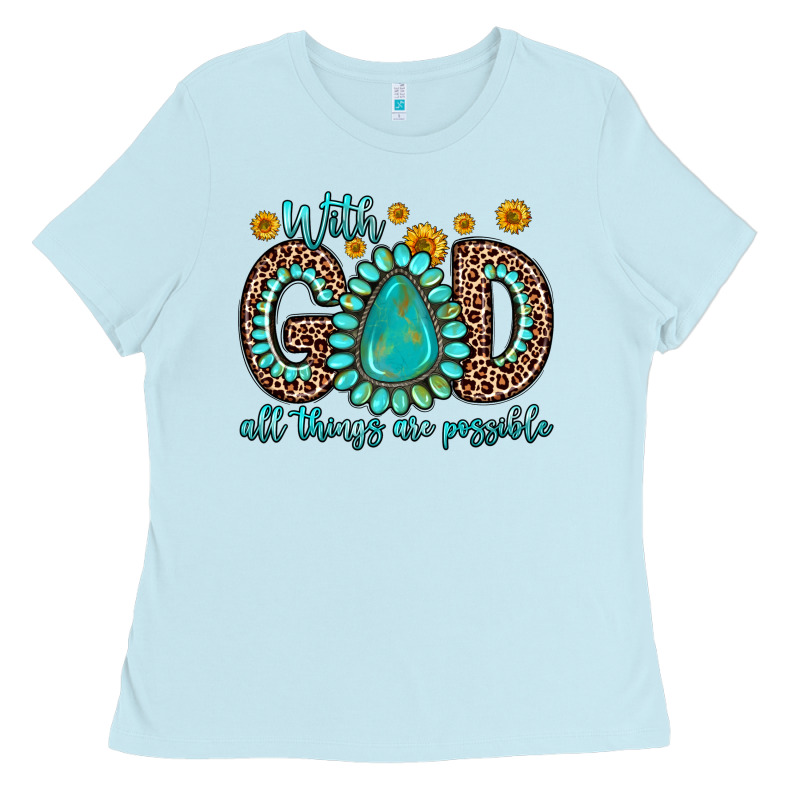 With God All Things Are Possible Gemstone Ladies Tee by Zillion Design Studio | Teevron