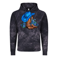 Cloud Black valentines day blue boots cowgirl hat and roses Vintage Hoodie - AdoDesignShop