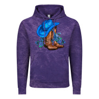Cloud Purple valentines day blue boots cowgirl hat and roses Vintage Hoodie - AdoDesignShop