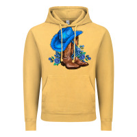 Vintage Mustard valentines day blue boots cowgirl hat and roses Vintage Hoodie - AdoDesignShop