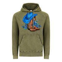 Vintage Olive valentines day blue boots cowgirl hat and roses Vintage Hoodie - AdoDesignShop