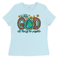Baby Blue with god all things are possible gemstone Ladies Tee - Zillion Design Studio