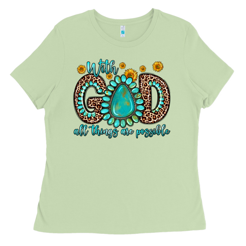 With God All Things Are Possible Gemstone Ladies Tee by Zillion Design Studio | Teevron