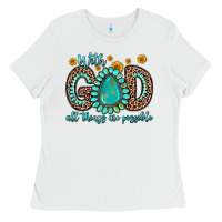 White with god all things are possible gemstone Ladies Tee - Zillion Design Studio